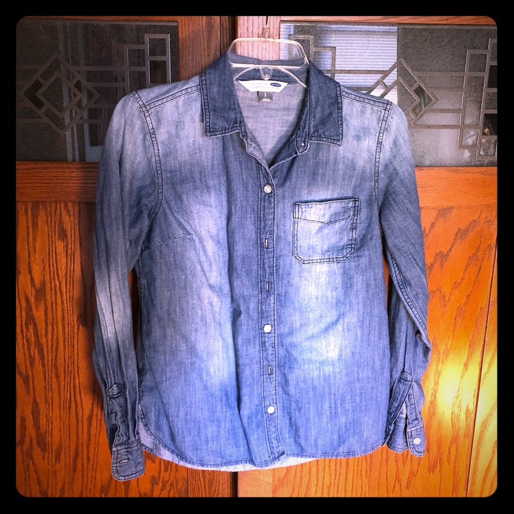 Denim Long Sleeve Button Down Shirt